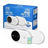 ZTE MF920, CAT4/4G LTE Mobile Wi-Fi, Punto de Acceso portátil Desbloqueado de bajo Costo, Conecta hasta 32 Dispositivos, batería de 2000 mAh, con Tarjeta SIM Smarty Gratis, Color Blanco