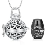 Collar de urna de cremación para Cenizas – Always In My Heart, joyería de cremación Hueca, Linterna de Amor, Colgante de Cenizas de acero Inoxidable con Mini urna de Recuerdo, joyería Conmemorativa