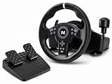 NITHO Drive Pro V200 Volante con Pedales y Palanca para PC/PS4/Xbox/Switch | Set de volante para PC, PS4, Xbox One/Series X|S, Switch 1&2 con pedales, Palanca de cambios, Giro de 270°, Fijación de mesa