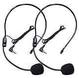 zdyCGTime Micrófono de Audio de 3,5 mm para Hombres y Dispositivos portátiles,para Sistemas de micrófono, amplificadores de Voz,Altavoces,Profesores,conferencias y guías turísticos(2 Unidades/1 m)