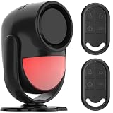 GALOOK Alarmas para Casa, Sensor de Movimiento con Alarma para Casa, Tienda, Oficina, Furgoneta, Garaje, Control Remoto Infrarrojo Sistema de Alarma Antirrobo con 2 Control Remoto, 125dB