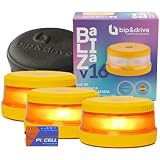 Baliza V16 Homologada DGT con Geolocalización | Luz de Emergencia Coche LED 360° 1km | Conectada DGT 3.0 | Resistente a la Lluvia | Indicador de Batería | Bip&Drive (3 Balizas + 3 Fundas)