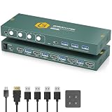 USB3.0 KVM Switch 4 PC 1 Monitor 4K@60Hz, Conmutador KVM HDMI
