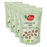 El Granero Integral - Semillas de Lino BIO - 500 Gr - Fuente de Proteínas y Ácidos Grasos Omega-3 - Ricas en Fibra y Antioxidantes - Regulan el Azúcar en la Sangre - Aptas para Veganos (Paquete de 4)