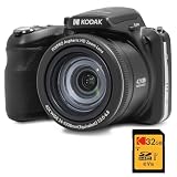 KODAK Pack Numérique Bridge Pixpro Astro Zoom AZ425 + Carte SDHC 32GB - Appareil Photo 20 MP, Zoom 42X, Grand Angle, Écran LCD 3', Vidéo Full HD 1080p, Batterie Li-Ion - Noir