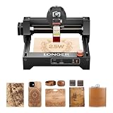 LONGER Grabador Láser RAY5 Mini, 2,5 W, 12.000 mm/min, 130 x 140 mm, para Madera, Acrílico y Cuero, con WiFi y Botón de Emergencia