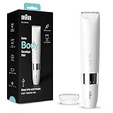 Braun Body Mini Afeitadora Corporal, BS1000, Blanco | Depiladora para Mujer y Hombre con Peine de Recorte, Depilación de Precisión para Ingles, Axilas, Pecho, Resistente al Agua