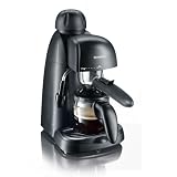 Severin Cafetera Espresso con espumador de leche, dos tazas, negro.