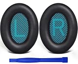 SoloWIT Almohadillas para Bose Audífonos - Azul y Negro | para QuietComfort QC15/QC25/QC2/QC35, (SoundTrue/SoundLink) Around-Ear I/II, AE2/AE2i