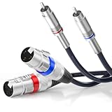 TISINO Cable XLR hembra dual a RCA, 2 XLR a 2 conectores Phono, conexión HIFI estéreo de audio para micrófono, 1,5 m