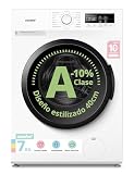 COMFEE' Lavadora 7kg Ultradelgado 40cm Clase A-10% 1200RPM CFP01EW70W | Lavado rápido, 16 Programas, Vapor higiénico, Baby Care, Limpieza de tambor, Motor BLDC Inversor, Blanco, W*H*D-59.5*85*40cm