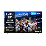 Haier K85 4K UHD 55' H55K85GUX, Smart TV con Google TV, Chromecast, Dolby Audio, HDR10, MEMC, AI Picture Quality, Bluetooth 5.1, Gaming Accelerator 120Hz, USB 2.0 x 2, DBX TV, HDMI 2.1 x 4 [2026]