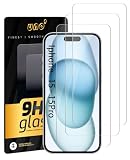 UNO' - 3 UND De Protector de Pantalla Compatible Con iPhone 15/15 Pro (6.1'), Cristal Templado 9H, Ultra Resistente y Transparente, Fácil Instalación Sin Burbujas, Antihuellas y Antiarañazos.
