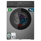 Cecotec Lavadora Carga Frontal 7Kg Bolero DressCode 7450 Inverter Steel, 1200 rpm, 16 programas, Clase A-10%, Motor Inverter Plus, Allergy Care, Pearl Drum, Función Silence, Stop&Go y KidLock, Steel