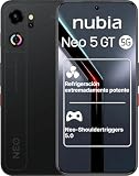 ZTE Nubia Neo 5 GT 5G, Smartphone Gaming con IA, 8GB+256GB, Gatillos Laterales, Ventilador físico Incorporado, Pantalla AMOLED 6.8' 1.5K 144Hz, 6210mAh Doble celda, Android 16, Negro (Obsidian Black)