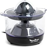 Moulinex Ultracompact, Exprimidor de cítricos de 25 W, Compacto, Plástico | Capacidad de 450 ml, Cono de Doble Sentido, Apto lavavajillas, Auto On/Off presionando el cono, Negro, PC120870
