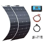 BEIJIAYI Panel Solar Flexible 2 * 500w, Paneles Solares Fotovoltaicos Monocristalinos 1000w con Controlador Carga 40A El Cargador Solar Fotovoltaico Es Adecuado para Tiendas Campaña RV Yates