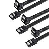 BENFEI Cable SATA III,3 Unidades, 6 Gbps, ángulo Recto de 90 Grados, con Cierre de Cierre, 45,72 cm, para Disco Duro SATA, SSD, Controlador de CD, Grabador de CD, Negro