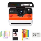 Polaroid Flip Instant Camera Color Starter Set | Blanco, paquete de 8 exposiciones con álbum de fotos y marcos de colores + paño de limpieza (3 artículos)
