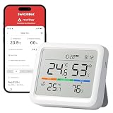 SwitchBot Bluetooth Estación Meteorológica para Hogar Sensor Exterior Inalámbrico, Monitor Temperatura/Humedad con Fecha y Previsión Meteorológica, 120m Bluetooth, Archivo de Datos Gratis Exportar