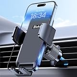 Blukar Soporte Móvil Coche, Soporte Teléfono Coche del Aire Ventilación | con Upgraded Clip Estable & 360° Rotación, Liberación de un Botón Soporte Movil Coche para Smartphone/GPS 4.0''-7.0'' (Negro)