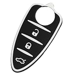 Botones de Repuesto para Llave con Mando a Distancia en Silicona/Goma Compatible con Alfa Romeo Mito Giulietta 7 Colores 3 Botones (Negro)
