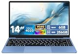 Ordenador Portátil 14', 6GB+256GB SSD N4020(hasta 2.8Ghz) 2-Core Win 11 | Soporta 1TB SSD Expansión con Ratón Inalámbrico para Trabajo-Estudio-Aprendizaje-Bleu-D