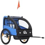 HOMCOM Remolque de Bicicleta para Niños +18 Meses 140x88x90 cm Azul