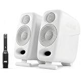 IK Multimedia iLoud Micro Monitor Pro Blanco (par) 50 W portátil y potente monitor de estudio de referencia, amplificador de alta eficiencia clase D, controladores hechos a medida para mezclar música