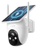 Socheerfull 2K Cámara de Vigilancia WiFi Exterior Solar,360° PTZ,Sin Cables | Panel Solar Integrado, Carga en Días Nublados, Detección Humana PIR, Alerta de Peligro, Visión Nocturna Color, IP66