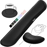 Gimars Reposamuñecas Teclado y Ratón, Reposa Muñecas Espuma con Memoria para Teclado Ergonómico Sedoso, Reposamuñecas Mouse Pad para Alivio del Dolor, Ordenador para Gaming Gamer Oficina Negro