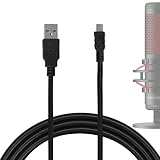 GEEKRIA Cable de micrófono mini-USB a USB 300 cm compatible con HyperX QuadCast, SAMSON Meteor, Audio-Technica AT2005USB, FIFINE K690, K678