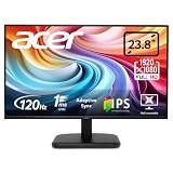 Acer EK241YGBIF, Monitor 23,8' Full HD 120 Hz (1920x1080, 16:9, 250 Nits, Tiempo de Respuesta 1 m/s (VRB), 1xVGA/1xHDMI 1.4) , Monitor PC, Color Negro