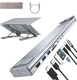 Umaniy Soporte Ordenador Portátil 8 en 1 Docking Station USB C Laptop Stand Estación de Acoplamiento USB C Hub HDMI 4K PD100W Dock USBC Soporte Portatil Adaptador Tipo C Compatible con MacBook Pro/Air