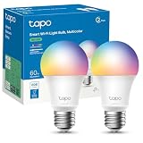 Tapo L530E (2-Pack) - Bombilla Inteligente WiFi, RGB Multicolor, 800lm, E27 | Regulable. 16M de Colores. Horarios/Temporizador. No Requiere Hub. Modo Ausente. Control por Voz (Alexa/Google) y App Tapo.