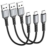 HOTNOW Cable Micro USB 0.15m 3 piezas,15cm Android Movil cargador micro usb