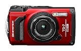 OM System Tough TG-7 Cámara subacuática roja, Impermeable, a Prueba de congelación, Alta resolución Brillante, Video 4K 44x Macro Disparo
