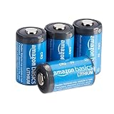 Amazon Basics - Paquete de 4 pilas de litio CR2 de larga duración, 800 mAh, 3 voltios