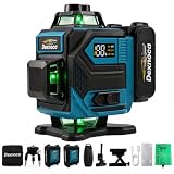 Nivel Laser Autonivelante 360 Grados con 2 x 8000mAh Baterías | Herramienta Láser Autonivelante Haz Verde para Baldosas, Bricolaje, Construcción, Renovación, Colgado de Cuadros, etc
