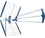 EDISION TALOS 18db Triple Antena TDT UHF 21-48 Exterior Digital Terrestre, con Filtro LTE 5G,Ideal para recepción de Televisión Digital Terrestre DVB-T/T2, 470-694Mhz,Longitud 105cm,LTE700,Azul