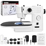 Maquina de Coser Portátil, Qoosea 39 Puntadas Máquina Coser para Principiantes y Niños con Mesa de Extensión, Doble Velocidad Mini Costura Electrica para Jeans, Sewing Machine para DIY Familia