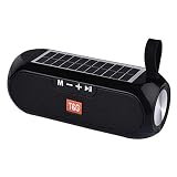 ELLENNE Altavoz Bluetooth con carga solar 10 W altavoz WiFi TG182 (negro)