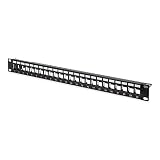DIGITUS Patch Panel Modular - 24 puertos - 1U - Apantallado - Para módulos Keystone - 19' Rack - Negro