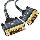 Thsucords Cable DVI a VGA de 2M, Adaptador Unidireccional DVI-D a VGA Macho a Macho, Chapado en Oro Trenzado 1080P Full HD para HDTV, PC, Laptop, Monitor, Proyector