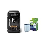 PHILIPS EP2220/10 Cafetera superautomática, Acero Inoxidable, Negro Mate + CA6903/10 Filtro de Agua Aquaclean para Máquinas de Café Espresso Automáticas, Verde, 6x9.5x14.5 cm
