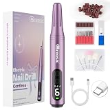 Breosic Torno para Uñas Profesional lima electrica uñas 12 en 1, Violeta