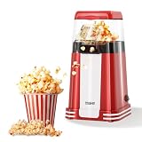 YASHE Máquina de Palomitas Retro, 1200 W Palomitero de Aire Caliente con Vaso Medidor, Un Toque, Sin Aceite, Perfecto para Cine en Casa, Noches de Película, Fiestas