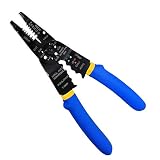 S&R Alicate para Terminales y Cables Coaxiales 210mm - Alicate Electricista Multifunción Crimpar - Pelacable - Cortador