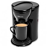 Clatronic Cafetera 1 taza | Cafetera de filtro | Taza de cerámica incluida en el volumen de suministro | Filtro permanente de nailon (extraíble) | Ideal para llevar | KA 3356