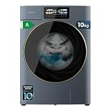 Cecotec Lavadora Secadora 10-6Kg Carga Frontal Bolero Wash&Dry 106950 Autodose Inverter 3D Titanium A, 1400 rpm, 13 programas, Motor Inverter Plus, Core Matrix Screen 9,2', Smooth Wash, puerta XXL